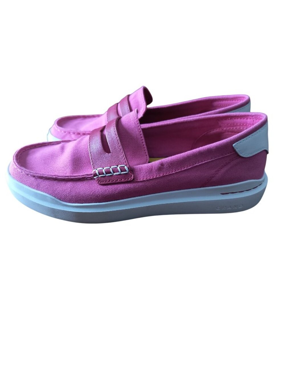 Cole Haan Bright Pink Canvas Slip-On Shoes Size 10.5 – Stylish Lightweight